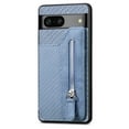 thumbnail image 1 of ELEHOLD Zipper Wallet Case for Google Pixel 6,Flip Folio Card Slots Zipper Storage Kickstand Function Magnetic Closure Full Body Shockproof Protective Case,blue, 1 of 8