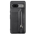 thumbnail image 1 of ELEHOLD Zipper Wallet Case for Google Pixel 7A,Flip Folio Card Slots Zipper Storage Kickstand Function Magnetic Closure Full Body Shockproof Protective Case,black, 1 of 8