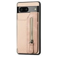 thumbnail image 1 of ELEHOLD Zipper Wallet Case for Google Pixel 7A,Flip Folio Card Slots Zipper Storage Kickstand Function Magnetic Closure Full Body Shockproof Protective Case,khaki, 1 of 1