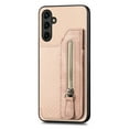 thumbnail image 1 of ELEHOLD Zipper Wallet Case for Samsung Galaxy A13 5G,Flip Folio Card Slots Zipper Storage Kickstand Function Magnetic Closure Full Body Shockproof Protective Case,khaki, 1 of 8