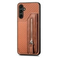 thumbnail image 1 of ELEHOLD Zipper Wallet Case for Samsung Galaxy A34 5G,Flip Folio Card Slots Zipper Storage Kickstand Function Magnetic Closure Full Body Shockproof Protective Case,brown, 1 of 8