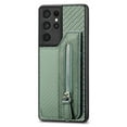 thumbnail image 1 of ELEHOLD Zipper Wallet Case for Samsung Galaxy Note 20 Ultra,Flip Folio Card Slots Zipper Storage Kickstand Function Magnetic Closure Full Body Shockproof Protective Case,green, 1 of 8