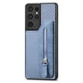 thumbnail image 1 of ELEHOLD Zipper Wallet Case for Samsung Galaxy S23 Ultra,Flip Folio Card Slots Zipper Storage Kickstand Function Magnetic Closure Full Body Shockproof Protective Case,blue, 1 of 8