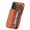 thumbnail image 1 of ELEHOLD Zipper Wallet Case for iPhone 14 Plus 6.7 inch Flip Card Slots Stand Function Magnetic Closure Full Body Shockproof Protective Case,Brown, 1 of 8