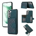 thumbnail image 1 of ELEHOLD for Samsung Galaxy S21, Wallet Case,Detachable Adjustable Shoulder Strap With Card Holder Shockproof Leather Kickstand Case, green, 1 of 7