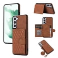 thumbnail image 1 of ELEHOLD for Samsung Galaxy S22 Plus, Wallet Case,Detachable Adjustable Shoulder Strap With Card Holder Shockproof Leather Kickstand Case, brown, 1 of 7