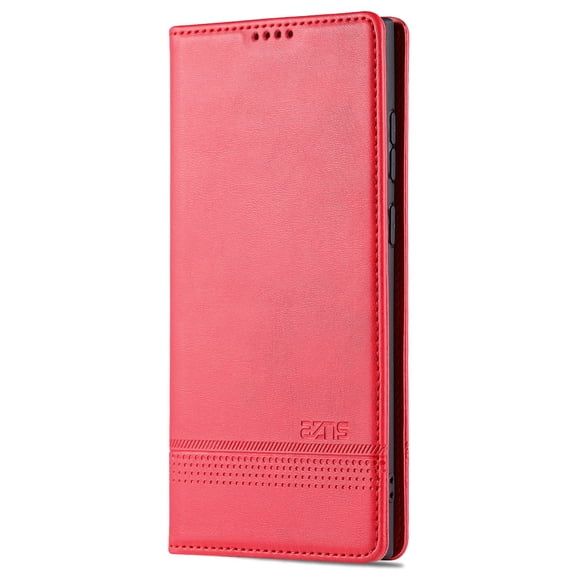 ELEHOLD for Samsung Galaxy S23 Flip Leather Wallet Case with Card Slots Kickstand Function Shockproof Protective Cover,for Samsung S23,Red