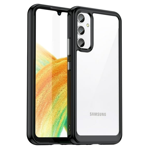 ELEHOLD for Samsung Galaxy S24 Clear Case Full Body Protection Transparent Clear Back Non-Yellowing Shockproof Slim Fit Case for Samsung S24, Black