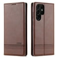thumbnail image 1 of ELEHOLD for Samsung Galaxy S24 Plus Flip Leather Wallet Case with Card Slots Kickstand Function Shockproof Protective Cover for Samsung S24+ ,Brown, 1 of 8