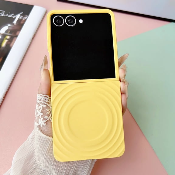 ELEHOLD for Samsung Galaxy Z Flip 7 Magnetic Case, Compatible with Mag-Safe Accessories,Shockproof Slim Protective Rugged Case Women Men, Yellow