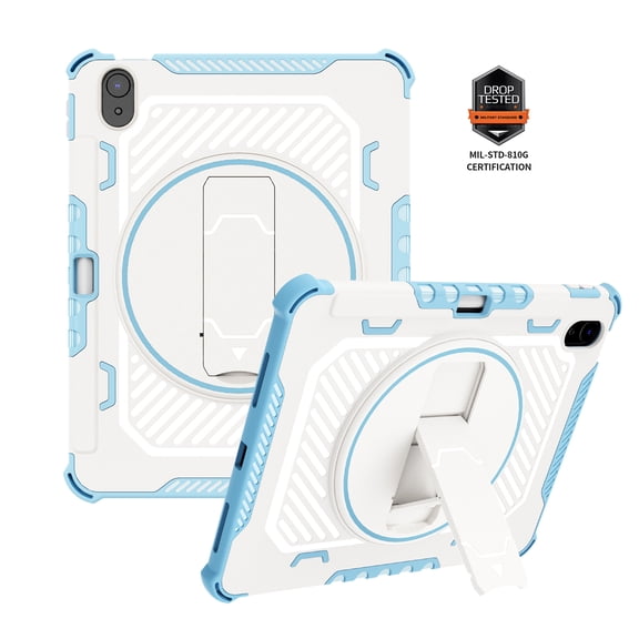 ELEHOLD for iPad Mini (6th Generation) Rugged Case with 360° Ratation Hidden Kickstand Shockproof Heavy Duty Protection Cover for iPad mini 6,Skyblue
