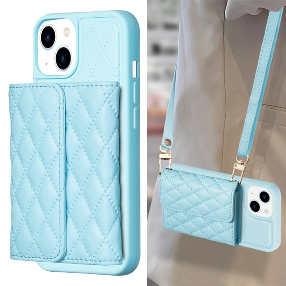 ELEHOLD for iPhone 11 Case Wallet with Credit Card Holder Crossbody Lanyard, Soft PU Leather Magnetic Flip Folio Purse Case for iPhone 11,Blue