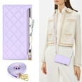 thumbnail image 1 of ELEHOLD for iPhone 12 Pro Max Wallet Case,Card Slot Zipper Purse Adjustable Crossbody Strap Stand Function PU Leather Shockproof Wallet Case, purple, 1 of 6