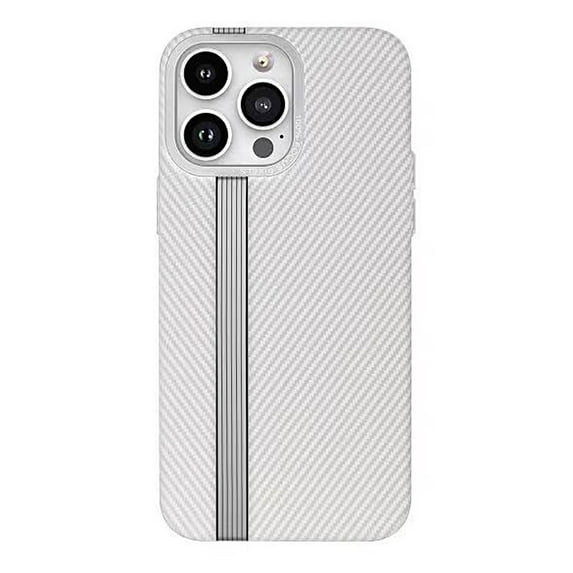 ELEHOLD for iPhone 14 Case Carbon Fiber Texture Slim Fit Lightweight Hard PC Back Shockproof Anti-Scratch Protective Cover for iPhone 14,white