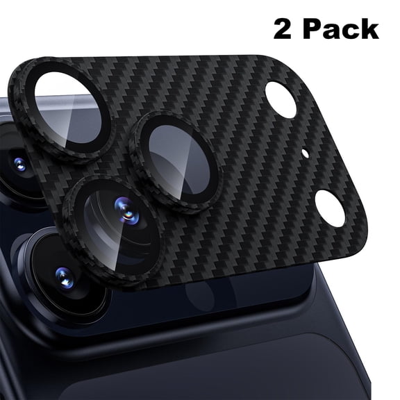 ELEHOLD for iPhone 17 Pro, 2-Pack PC + Tempered Glass Camera Lens Protector, Ultra HD Clarity,Black