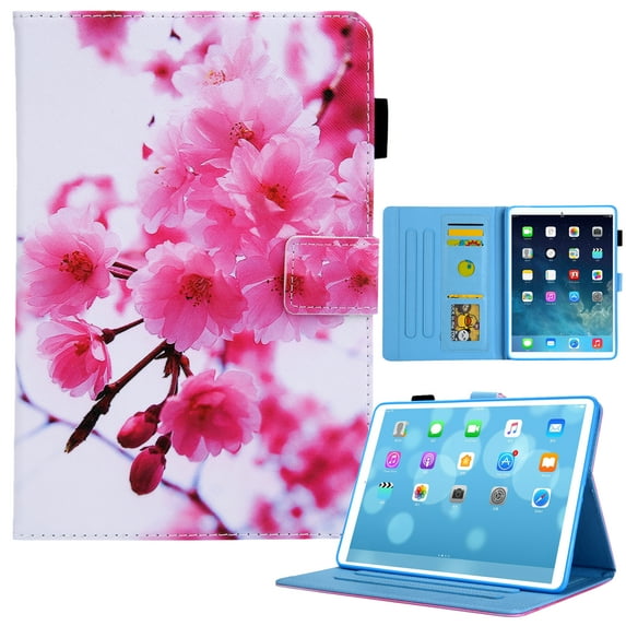 ELEHOLD for iPad 10th Gen 10.9" 2022 Folding Leather Case with Card Slots Multi-Angle Viewing Kickstand Auto Wake/Sleep Full Body Protection Butterfly Flower Pattern Case,D