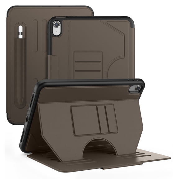 ELEHOLD for iPad 10th Gen 10.9 inch 2022 Flip Leather Stand Case,Magnetic Auto Wake/Sleep Multi-Angles Kickstand Anti-Slip Built-in Card Slots Business Shockproof Cover for Women Men,Brown