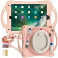 thumbnail image 1 of ELEHOLD for iPad 10th Generation 10.9 inch Kids Friendly Case, Heavy Duty Adjustable Crossbody Shoulder Strap 360 Degree Rotating Handle Grip Kickstand Landing Buffer Shockproof Rugged Case, Pink, 1 of 8
