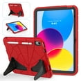 thumbnail image 1 of ELEHOLD for iPad 10th Generation 2022 Rugged Case, Cute Cartoon Kids Friendly Built-in Double Kickstand Full Protection Shockproof Children Case,Red+Black, 1 of 8