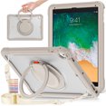 thumbnail image 1 of ELEHOLD for iPad 6th/5th Gen/Pro 9.7" Rugged Case,Hybrid Shockproof Protective PC Matte Back Case with  360° Rotation Stand Handle Grip Crossbody Shoulder Strap for iPad 6th/5th Gen 9.7 Inch - Khaki, 1 of 16