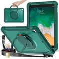 thumbnail image 1 of ELEHOLD for iPad 6th/5th Gen/Pro 9.7" Rugged Case,Hybrid Shockproof Protective PC Matte Back Case with  360° Rotation Stand Handle Grip Crossbody Shoulder Strap for iPad 6th/5th Gen 9.7 Inch Darkgreen, 1 of 13