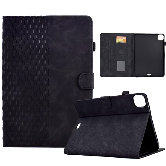 ELEHOLD For iPad 6th Generation Diamond Embossing Leather Folio Folding Full Body Protective Case Kickstand Shockproof Cover, Auto Sleep&Wake, with Credit Card Slot, Black