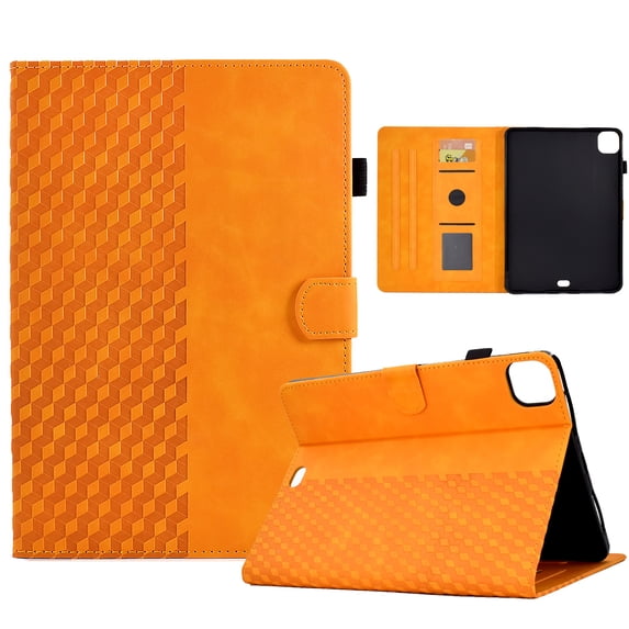 ELEHOLD For iPad 6th Generation Diamond Embossing Leather Folio Folding Full Body Protective Case Kickstand Shockproof Cover, Auto Sleep&Wake, with Credit Card Slot, Khaki