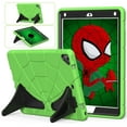 thumbnail image 1 of ELEHOLD for iPad 9.7 inch 6th/5th 2018/2017 & iPad Air 2 Rugged Case, Cute Cartoon Kids Friendly Built-in Double Kickstand Full Protection Shockproof Children Case,Green+Black, 1 of 7