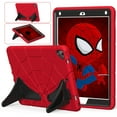 thumbnail image 1 of ELEHOLD for iPad 9.7 inch 6th/5th 2018/2017 & iPad Air 2 Rugged Case, Cute Cartoon Kids Friendly Built-in Double Kickstand Full Protection Shockproof Children Case,Red+Black, 1 of 7