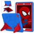 thumbnail image 1 of ELEHOLD for iPad 9.7 inch 6th/5th 2018/2017 & iPad Air 2 Rugged Case, Cute Cartoon Kids Friendly Built-in Double Kickstand Full Protection Shockproof Children Case,Blue+Red, 1 of 7