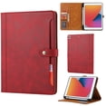 thumbnail image 1 of ELEHOLD for iPad 9th/8th/7th Gen 10.2" (2021/2020/2019) Multi-Functional Flip Leather Wallet Case with Front Pocket Card Slots Kickstand Pencil Holder Shockproof Business Men Women Case Cover,Red, 1 of 5