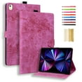 thumbnail image 1 of ELEHOLD for iPad 9th 8th 7th Gen 10.2 inch 2021/2020/2019 Leather Case,Embossed Flower Pattern Folio Flip Case Card Slots Kickstand Magnetic Clasp Shockproof Protective Case for iPad 10.2", Rose, 1 of 7