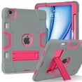 thumbnail image 1 of ELEHOLD for iPad Air 11 Inch Case 2024 Release, iPad Air 11 (M2) Case with Pencil Holder and Kickstand, Heavy Duty Shockproof Protective Cover,Gray+Rose, 1 of 7