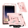 thumbnail image 1 of ELEHOLD For iPad Air 3rd Generation 2019 / iPad Pro 2017 10.5 inch ,Rugged Shockproof 3-Layer Kickstand Pencil Holder Protective Case with Shoulder Strap for Kids,Outdoor Travel,Rosegold, 1 of 5