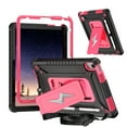 thumbnail image 1 of ELEHOLD For iPad Air 3rd Generation 2019 / iPad Pro 2017 10.5 inch ,Rugged Shockproof 3-Layer Kickstand Pencil Holder Protective Case with Shoulder Strap for Kids,Outdoor Travel,Blackrose, 1 of 8