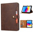 thumbnail image 1 of ELEHOLD iPad Case for iPad 10th Gen 10.9" 2022 Multi-Functional Flip Leather Wallet Case with Front Pocket Card Slots Kickstand Pencil Holder Shockproof Business Men Women Case Cover,Coffee, 1 of 6