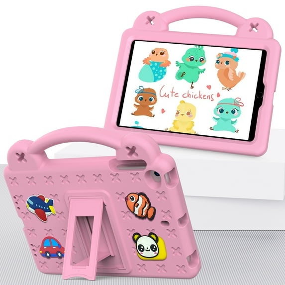 ELEHOLD for iPad Mini
5/Mini 4/Mini 3/Mini 2/Mini 1 7.9" Kids Case, Cute Cartoon EVA Kids-Friendly Handle Grip Kickstand Shockproof Rugged Protective Case for iPad mini 5/4/3/2/1 7.9 inch, Pink