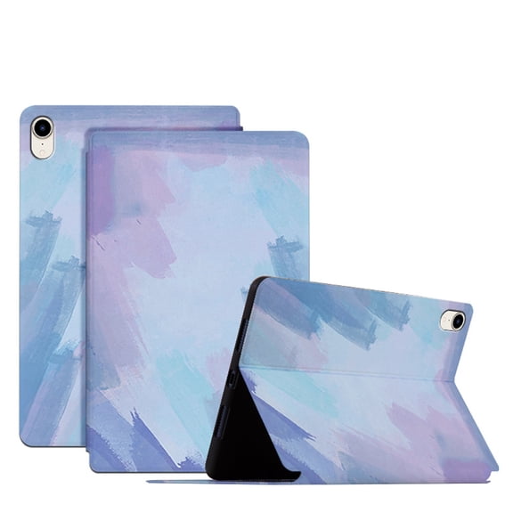 ELEHOLD for iPad Mini 6th Generation 8.3 inch 2021 Colorful Case, Slim Lightweight Smart Auto Sleep/Wake Stand Stripe Non-Slip Shockproof Watercolor Painting Style Case, Fog Blue