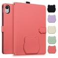 thumbnail image 1 of ELEHOLD For iPad Mini 7th(A17 Pro)/ 6th Generation Case , TPU+ PU Leather Cute Kitten Shockproof Magnetic Flip Kickstand Multi-Angle Card Slot Automatic Sleep Case,Red, 1 of 12