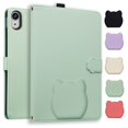 thumbnail image 1 of ELEHOLD For iPad Mini 7th(A17 Pro)/ 6th Generation Case , TPU+ PU Leather Cute Kitten Shockproof Magnetic Flip Kickstand Multi-Angle Card Slot Automatic Sleep Case,Green, 1 of 12