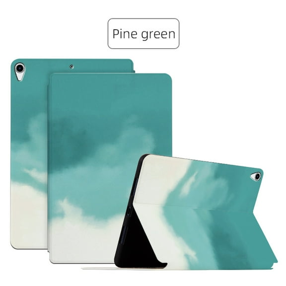 ELEHOLD for iPad Pro 10.5 inch 2017/Air 3rd Gen 2019 Colorful Case, Slim Lightweight Smart Auto Sleep/Wake Stand Stripe Non-Slip Shockproof Watercolor Painting Style Case,Pine Green
