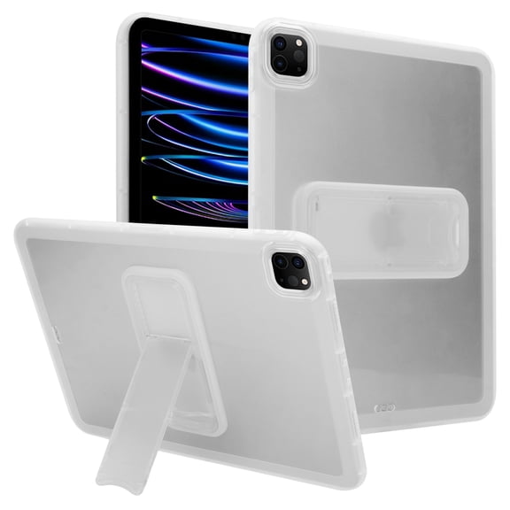 ELEHOLD For iPad Pro 11 2022/2021/2020 11-inch Protection Case ,Slim Lightweight Shell TPU Bumper + PC Translucent Matte Cover with Built-in Kicksatnd ,Clear