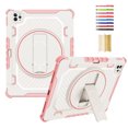 thumbnail image 1 of ELEHOLD for iPad Pro 11 2022/2021/2020/2018/Air4 10.9/Air5 Rugged Case with 360° Rotation Hidden Kickstand Pencil Holder Shockproof Heavy Duty Protection Cover for iPad Pro 11 Inch,Pink, 1 of 8