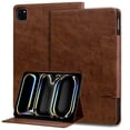 thumbnail image 1 of ELEHOLD for iPad Pro 11 2022/2021/2020/2018/air4 10.9/air5 ,Premium PU Leather Card Slot Folio Stand Cover, Auto Wake/Sleep,Multiple Viewing Angles Magnetic Smart Shockproof Protective Cover,Brown, 1 of 6