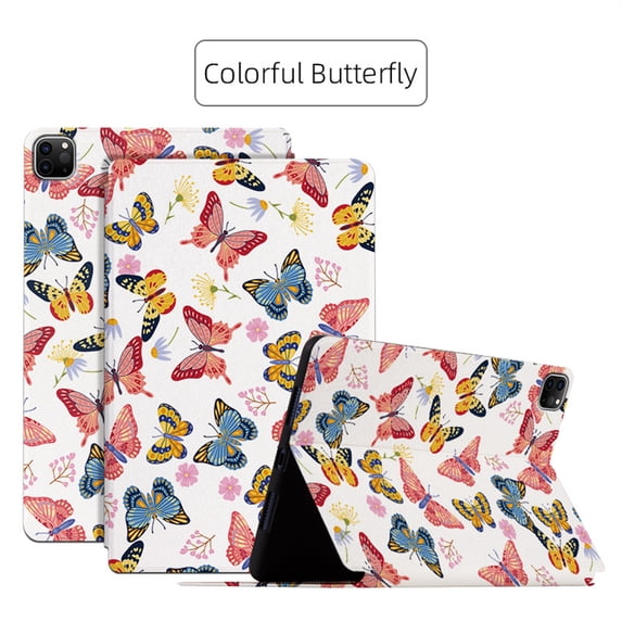 ELEHOLD iPad Pro 11" 2022/2021/2020/2018 iPad Air5/4 Flip Leather Case with Beautiful Butterflies Pattern Kickstand Auto Wake/Sleep Magnetic Shockproof Anti-Scratch Slim Case For iPad Pro 11,C