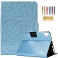 thumbnail image 1 of ELEHOLD for iPad Pro 11 Inch Case M4 (5th Generation) 2024 Released Case, Glitter Folio Stand Smart Cover Auto Wake/Sleep PU Leather Protective Cover,Blue, 1 of 7