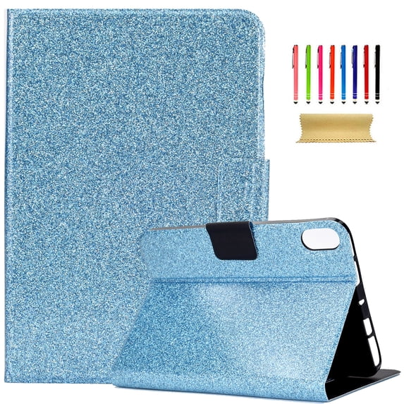 ELEHOLD for iPad Pro 11 Inch Case M4 (5th Generation) 2024 Released Case, Glitter Folio Stand Smart Cover Auto Wake/Sleep PU Leather Protective Cover,Blue