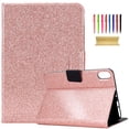 thumbnail image 1 of ELEHOLD for iPad Pro 11 Inch Case M4 (5th Generation) 2024 Released Case, Glitter Folio Stand Smart Cover Auto Wake/Sleep PU Leather Protective Cover,Rosegold, 1 of 7
