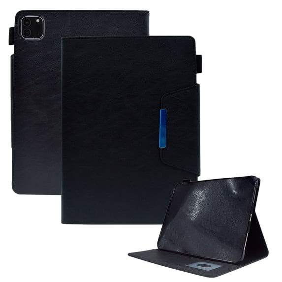 ELEHOLD for iPad Pro 11 inch 2024 Flip Smart Leather Case with Card Slots Kickstand Function Magnetic Clasp Shockproof Protective Cover for iPad Pro 11" 2024,Black