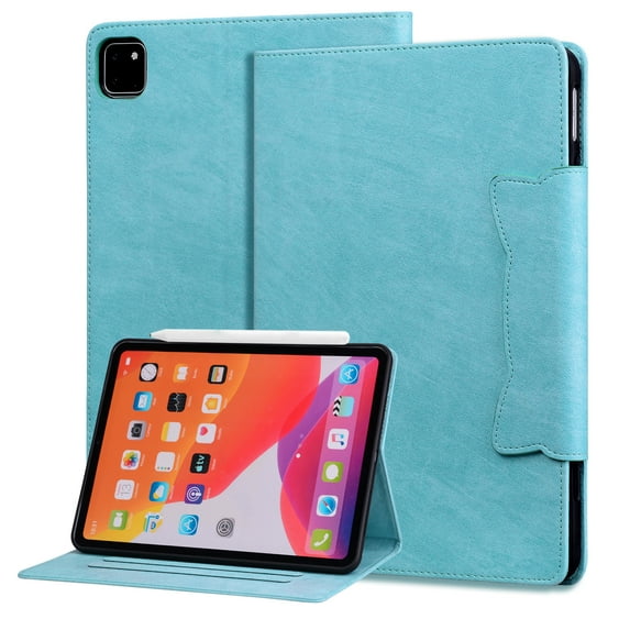 ELEHOLD for iPad Pro 12.9 2021/2020/2018/2022 ,Premium PU Leather Card Slot Folio Stand Cover, Auto Wake/Sleep,Multiple Viewing Angles Magnetic Smart Shockproof Protective Cover,Skyblue